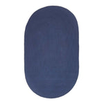 Handmade Woven Braided Oval Rug | 60cm x 80cm | Navy Blue