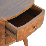 Solid Wood Chestnut Rounded Bedside Table