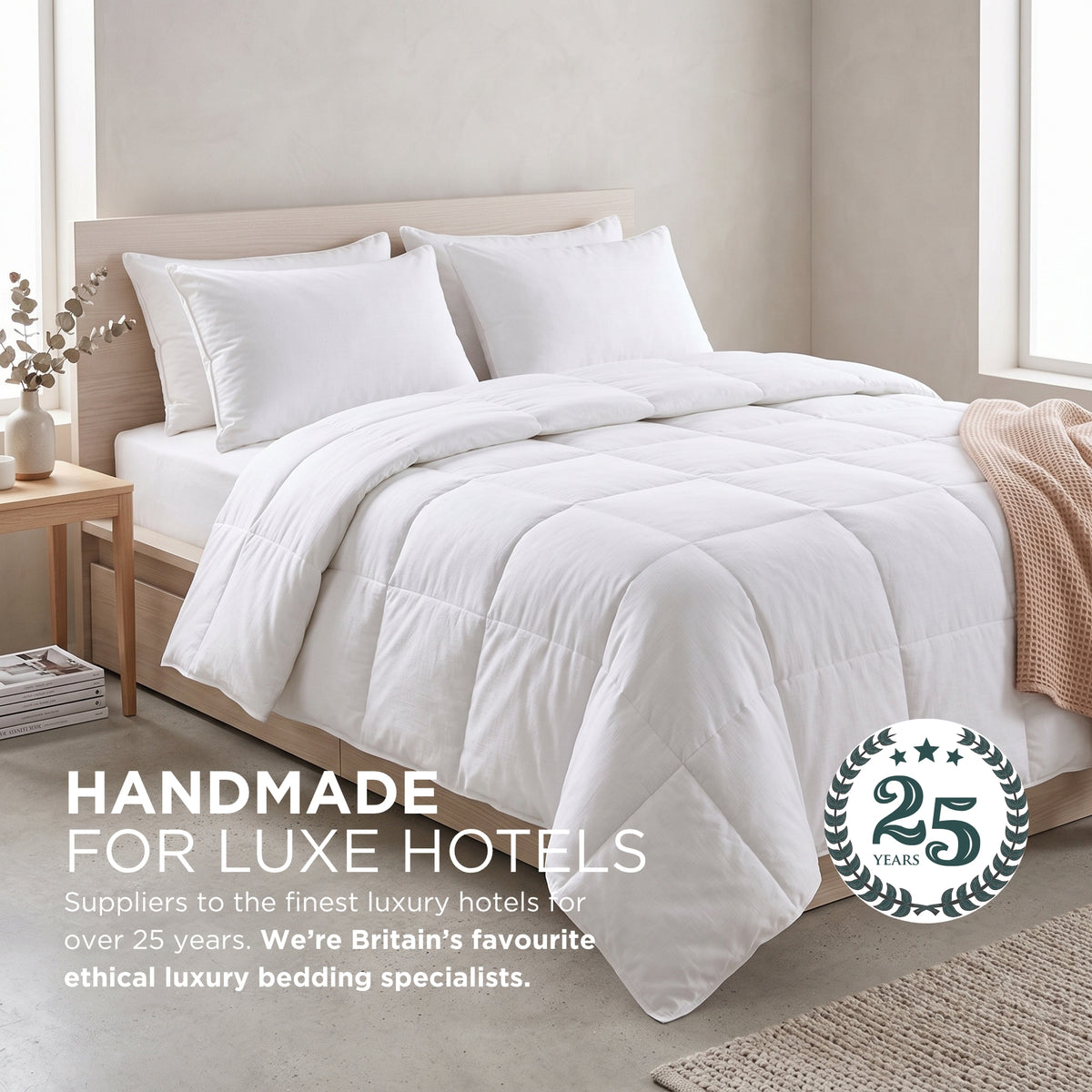 Luxury Hotel Quality Super Microfibre 4.5 Tog Summer Duvet | Super King | White