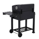 Outdoor Charcoal Bbq Grill With Portable Trolley Garden Grill