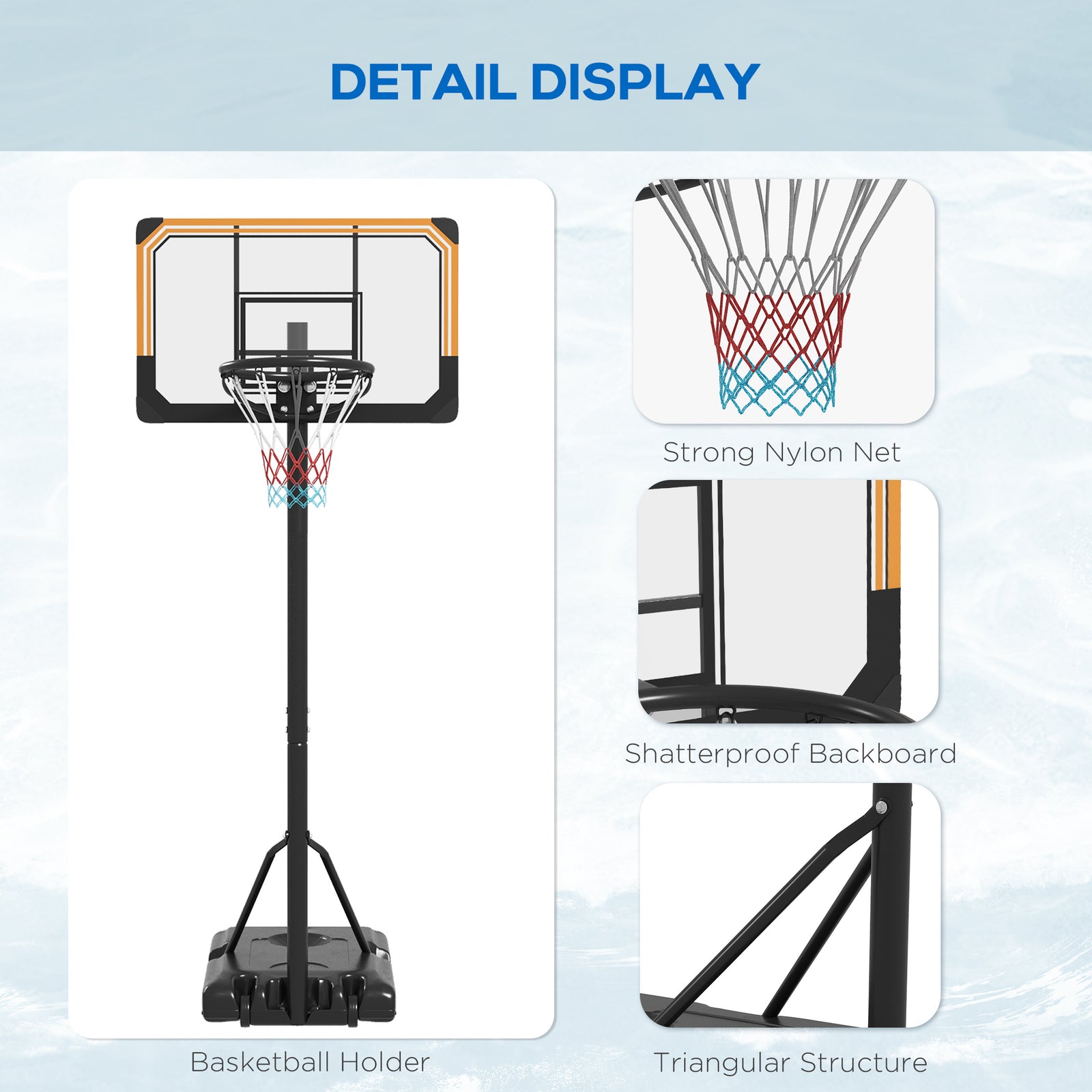 Basketball Hoop And Stand Adjustable Basketball Stand Net | Black