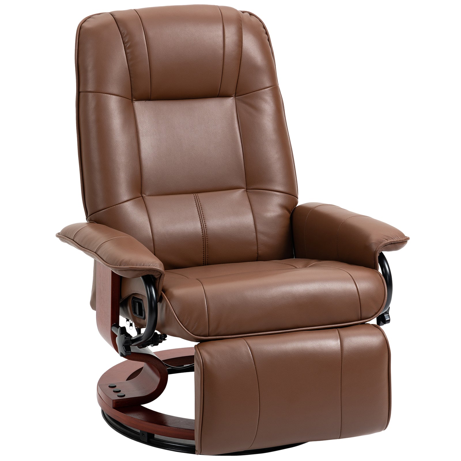 Ergonomic Office Recliner Chair Pu Leather Armchair Lounger | One Size | Brown