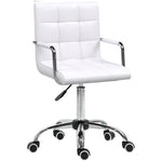 Mid Back Pu Office Chair Swivel | White