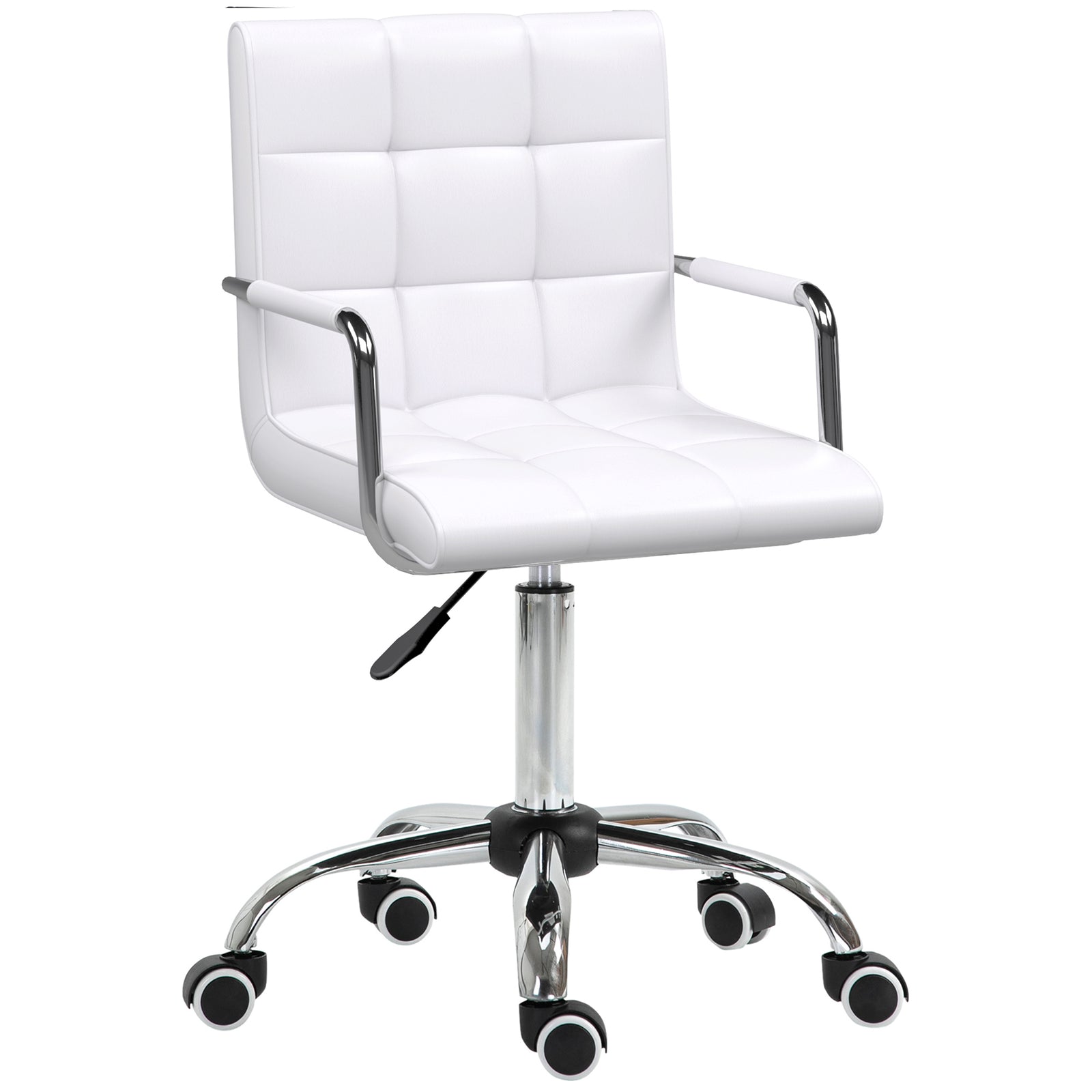 Mid Back Pu Office Chair Swivel | White