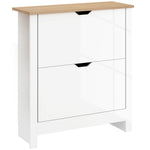 12-shoe Storage Cabinet 4 Shelves 2 Drawers Tabletop | White