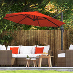 3x3m Cantilever Parasol W/ 360° Crank Handle Tilt | Orange