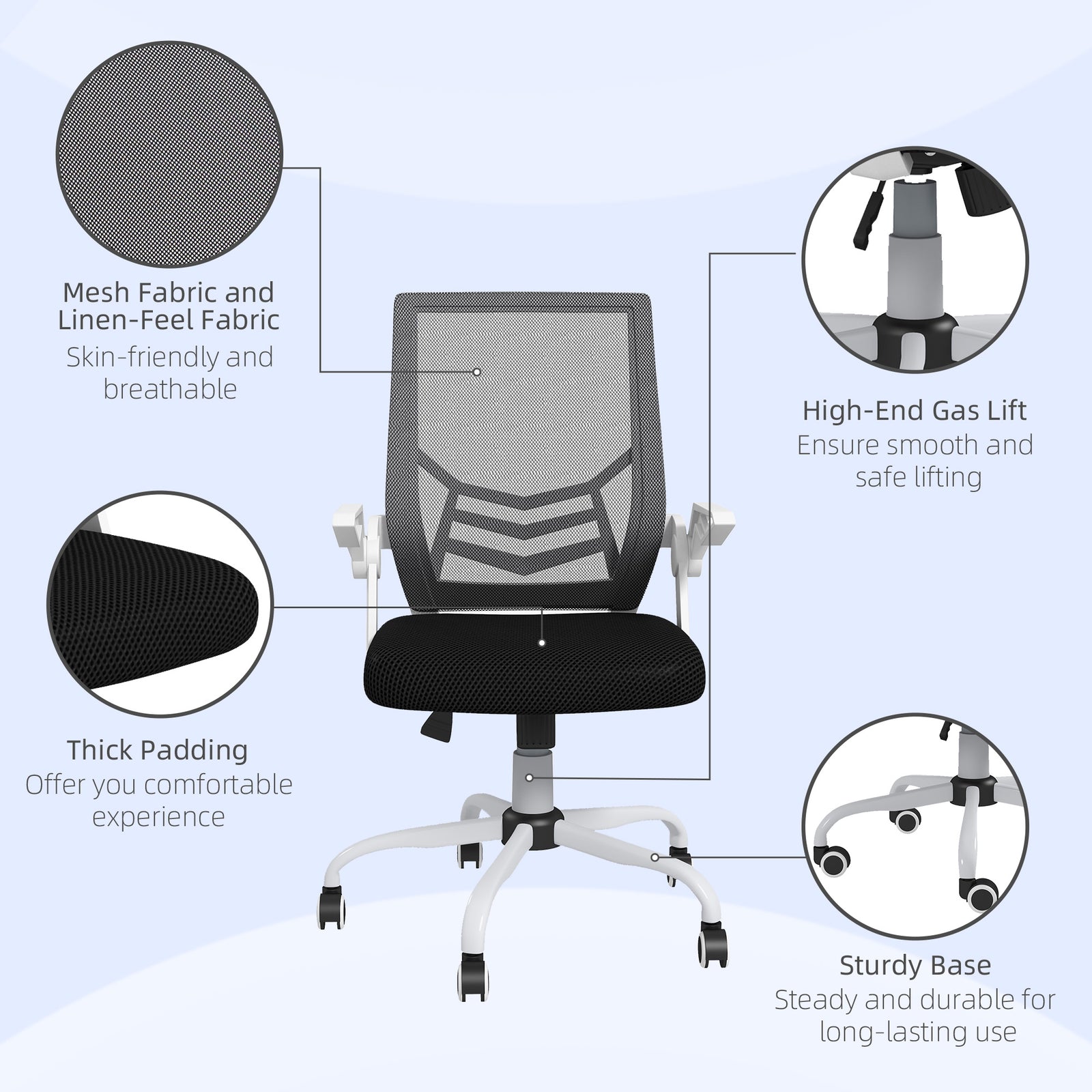 Mesh Office Chair Lumbar Support | Black