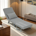 Single Sofa Bed, 3-in-1 Convertible Folding Chair Bed | Light Grey