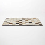 HOMESCAPES Block Check Grey Leather Placemats Set Of 4
