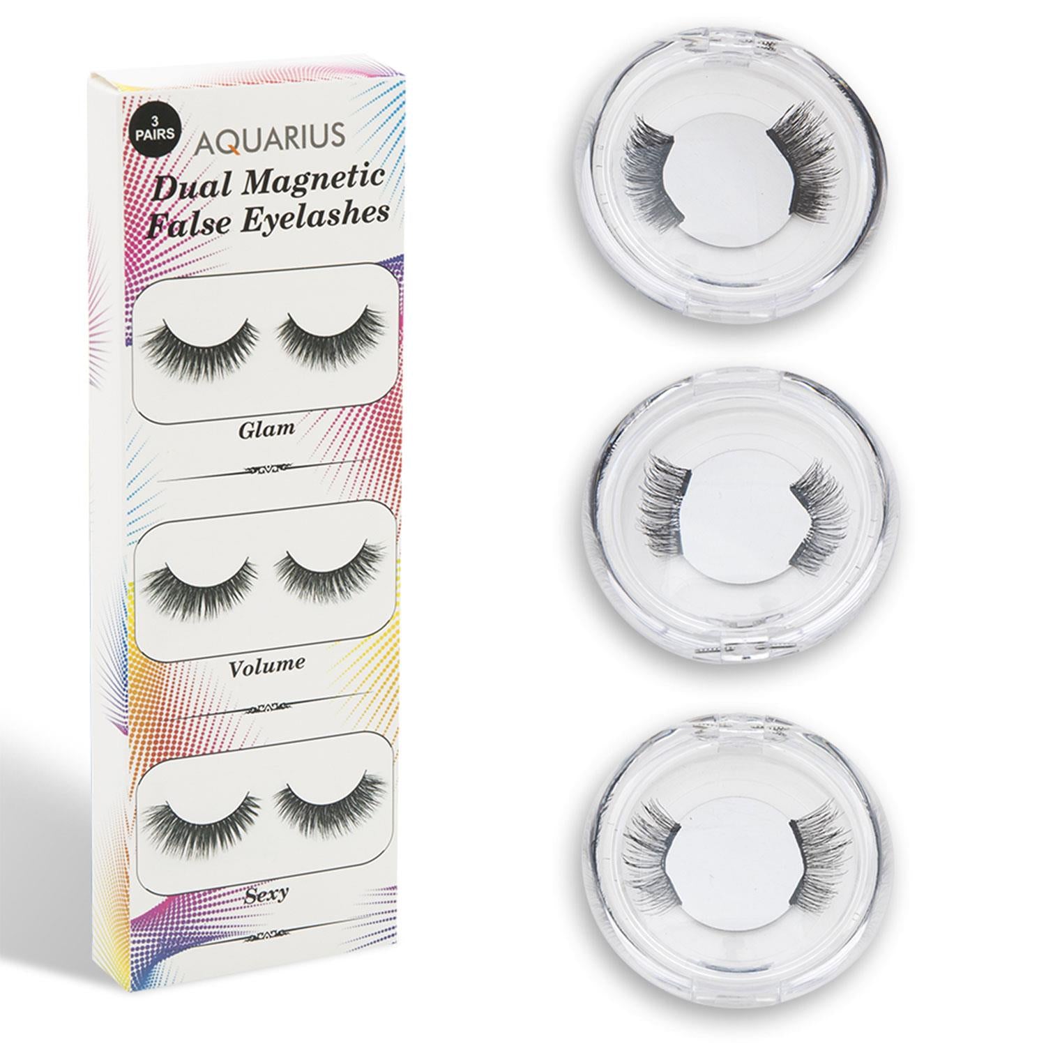 Aquarius Double Glam Volume Magnetic False Eyelash Set Sexy 3 Pairs Gift Set