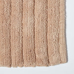 Ribbed Cotton Spa Style Bath Mat | 50cm x 100cm | Beige