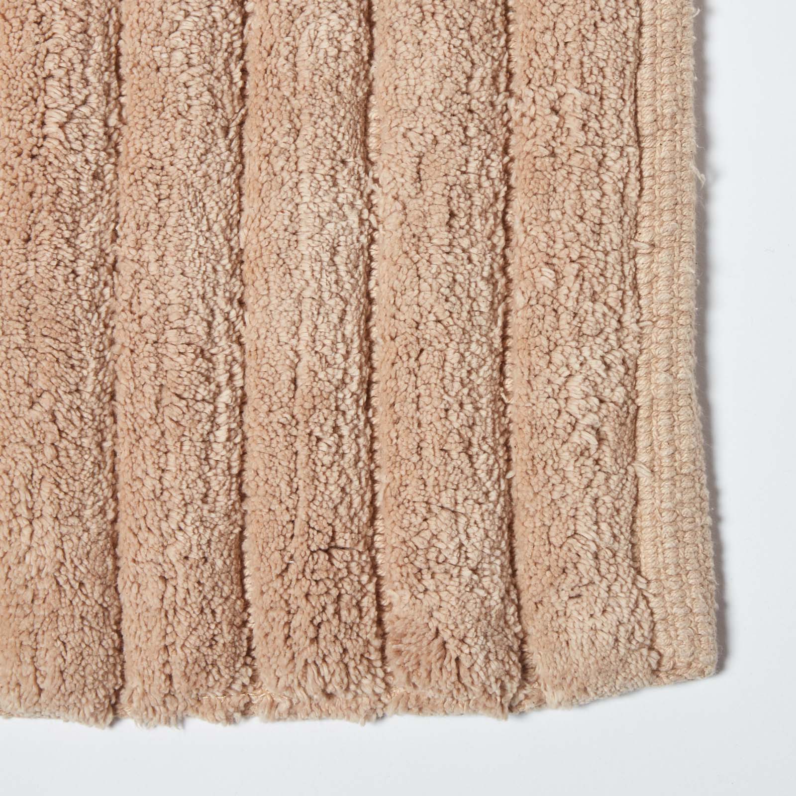 Ribbed Cotton Spa Style Bath Mat | 50cm x 100cm | Beige