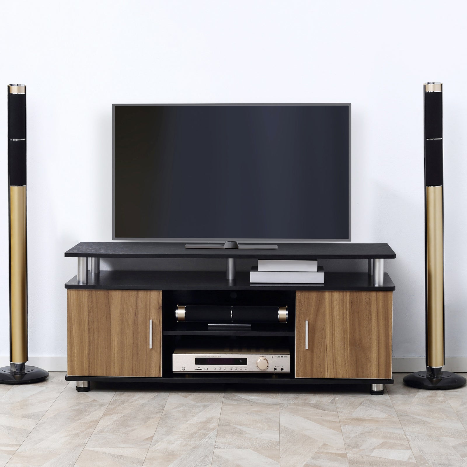 Tv Cabinet Stand Entertainment Media Black | Brown