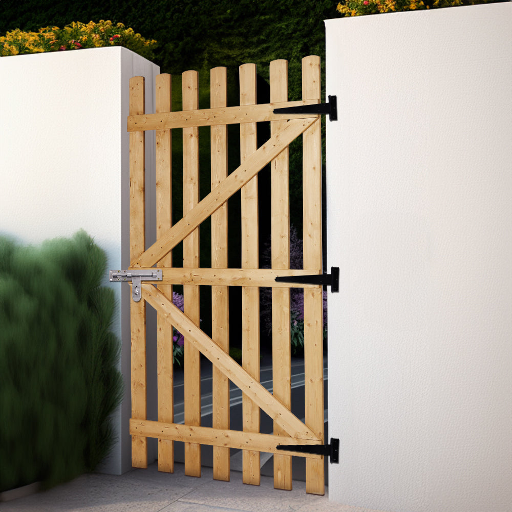 90cm W X 90/150/180cm H Garden Wood Fence Gate With Latch | 180cm