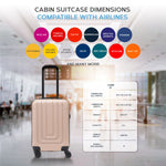 55x35x20cm Cabin Carry Bag Hard Shell Suitcase 100+ Airline Approved | Cabin | Champagne