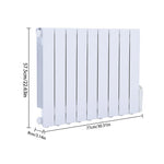 9 Fins 1500w White Electric Oil Filled Radiator Space Panel Heater With Led Screen