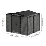 10 X 8ft Metal Storage Shed With Foundation, Double Sliding Doors & Vents, Weatherproof Outdoor Tool Shed For Garden Or Backyard