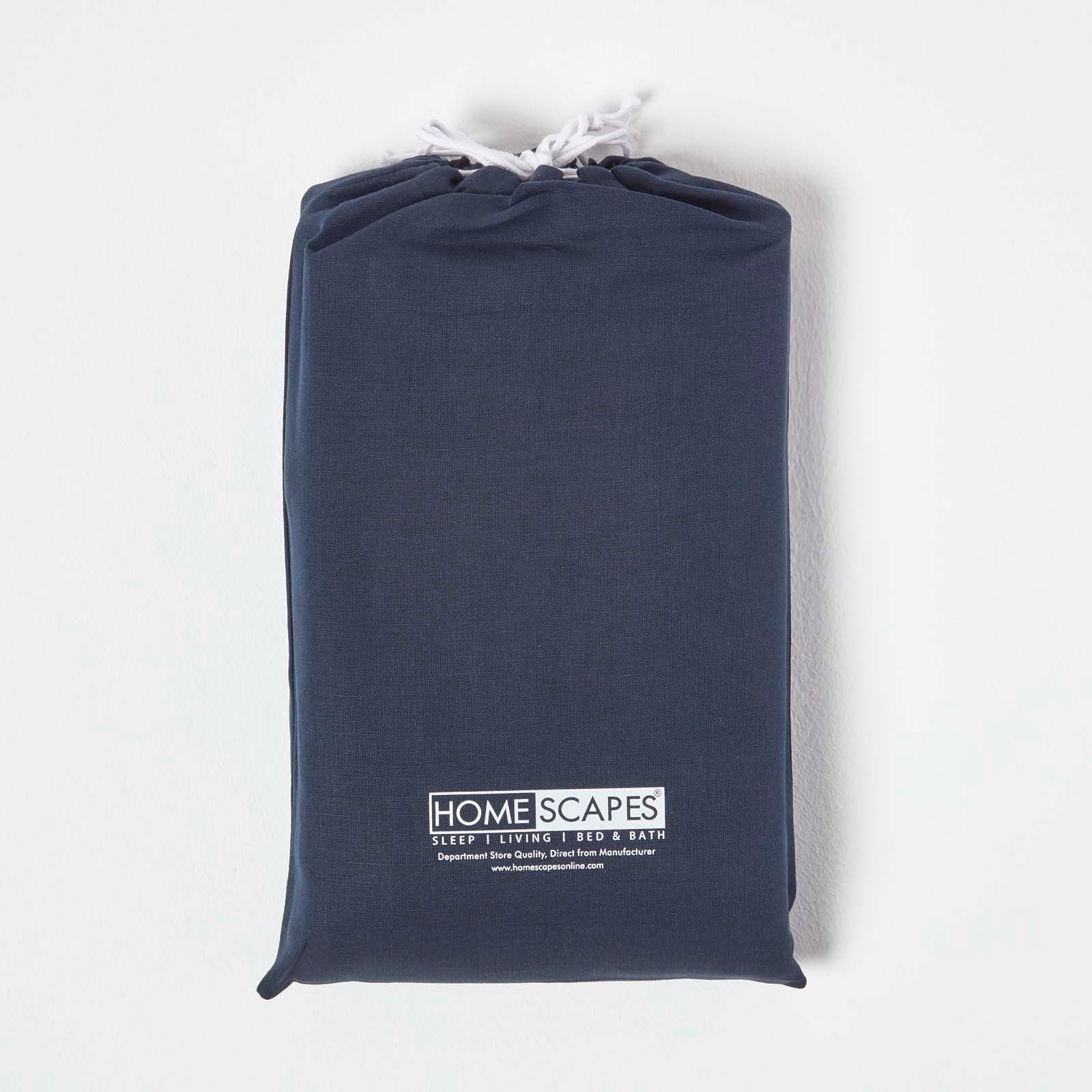 Linen Fitted Cot Sheet 60 X 120 Cm, Pack Of 2 | Cot | Navy Blue