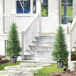 Set Of 2 Artificial Cypress Trees With Pe Leaves For Indoor Outdoor