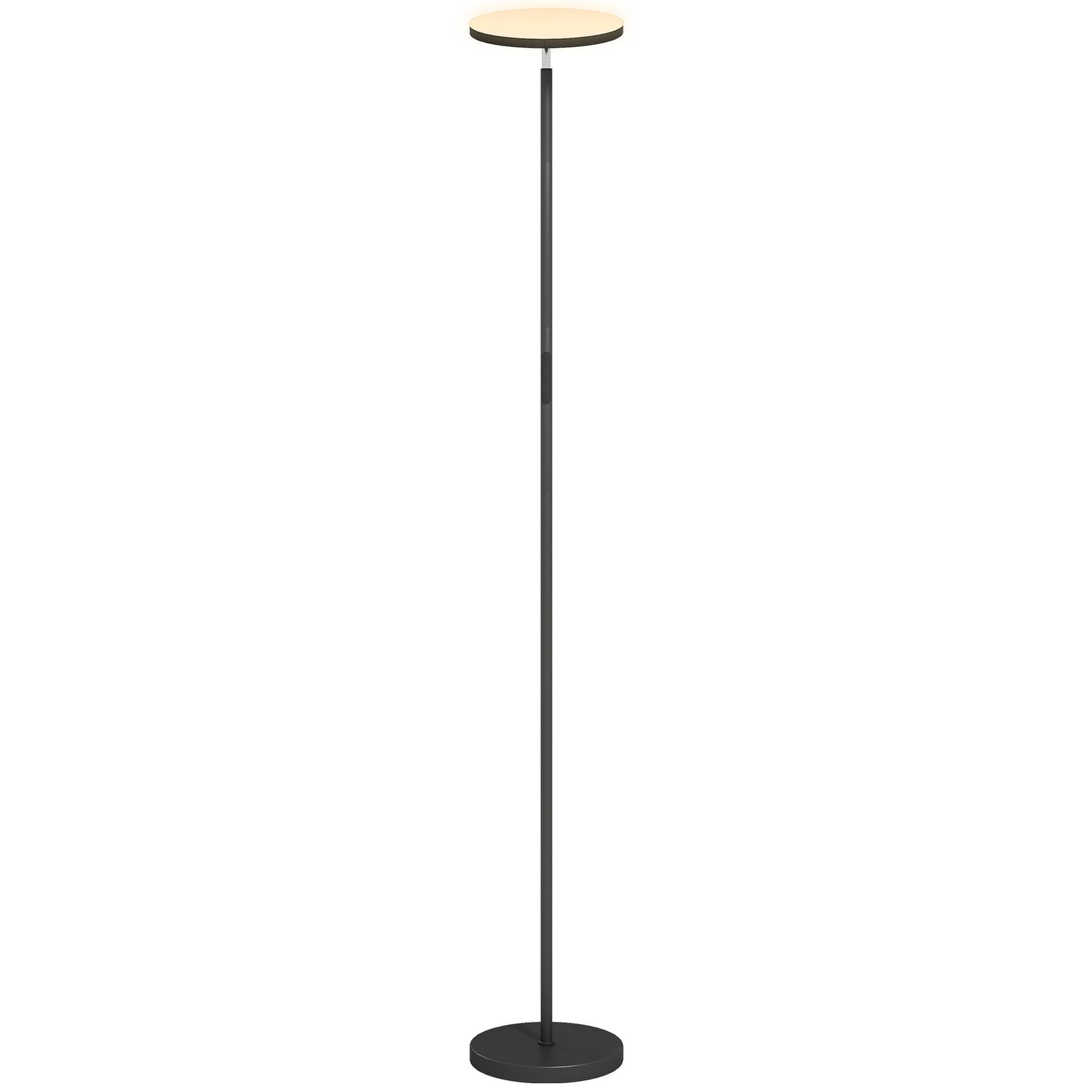 HOMCOM Rgb Floor Lamp With Rotatable Head, Modern Standing Lamp, Black