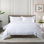 Hampstead Duvet Cover Set – 200 Thread Count 100% Cotton With Oxford Pillowcases & Inserted Ribbon | Super King | Green