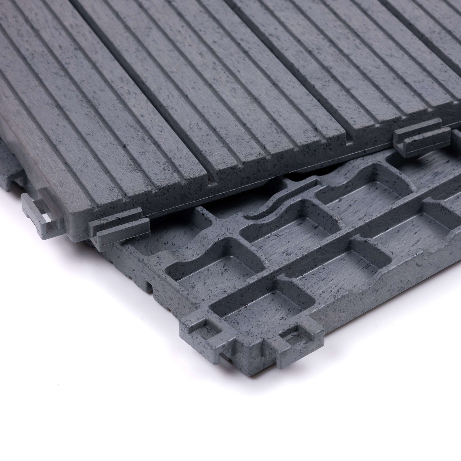 Pack Of 10 Cosmo Garden Patio Cosmopolitan Interlocking Decking Tiles | Light Grey