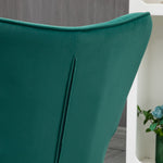 Button Tufted Armchair With Footstool Gold Tone Steel Legs | One Size | Green