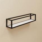 Shelf With Towel Rail Black Matt Wall-mounted 55 Cm Collection The Grid