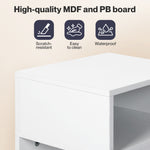 Bedside Tables Modern Nightstand White Storage Drawer Shelf For Bedroom | White