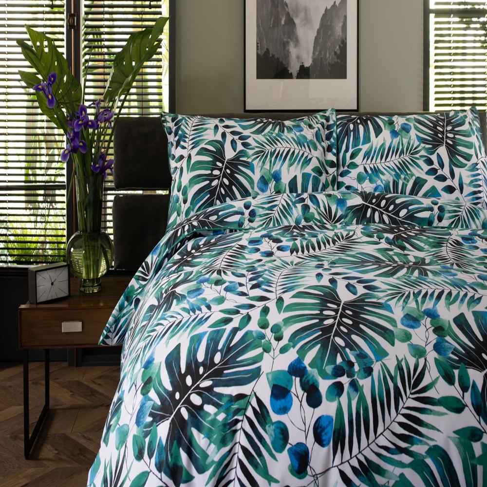 Brazil Digital Print 100% Cotton Duvet Cover Set | Super King | Green