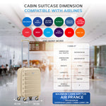 55x35x25cm Lightweight Suitcase - Cabin Carry On - Hard Shell - 4 Wheels Overhead Luggage | Cabin | Champagne