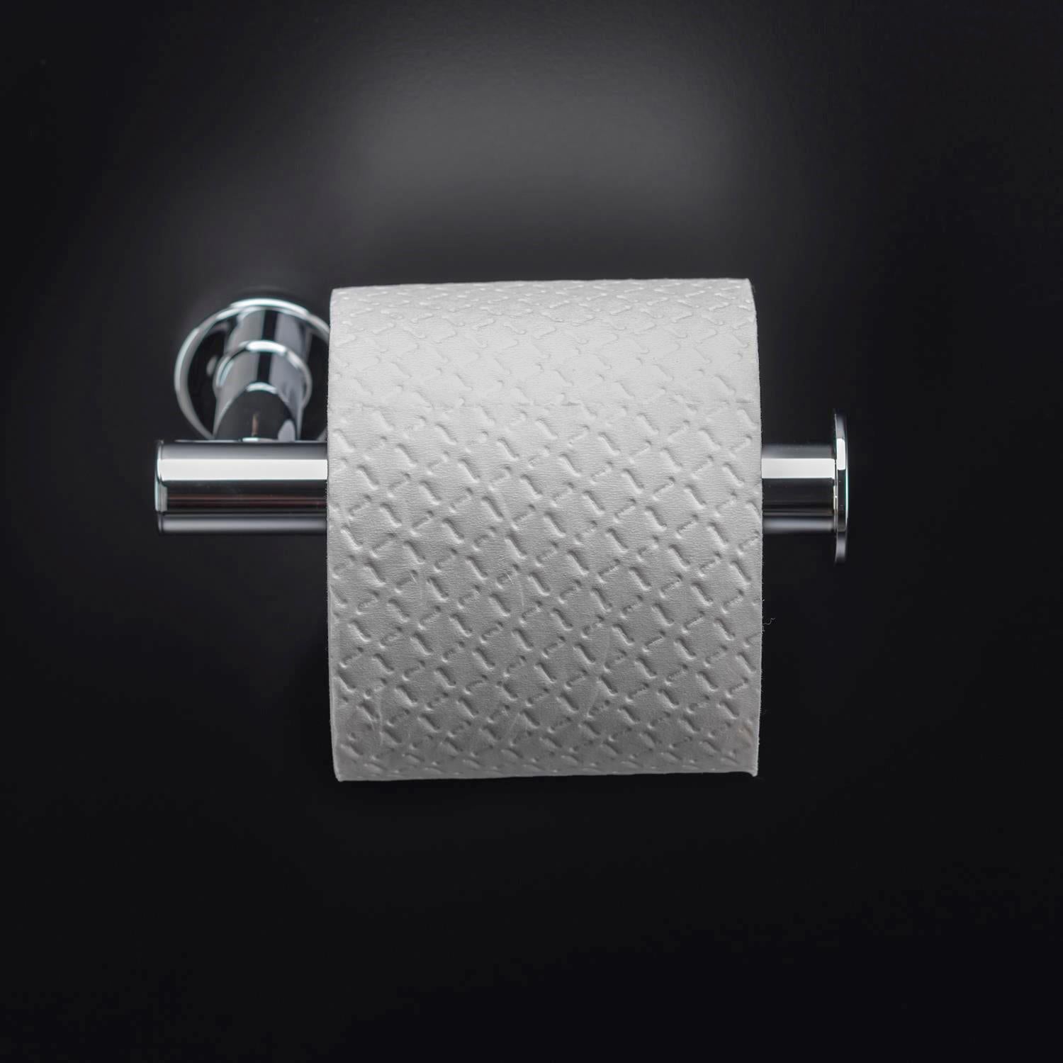 Toilet Roll Holder With Lid 16cm, Silver, Architect S+ Collection
