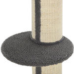 2-tier Cat Kitten Resting Tree W/ Top Basket Cushion Sisal Post | Gray