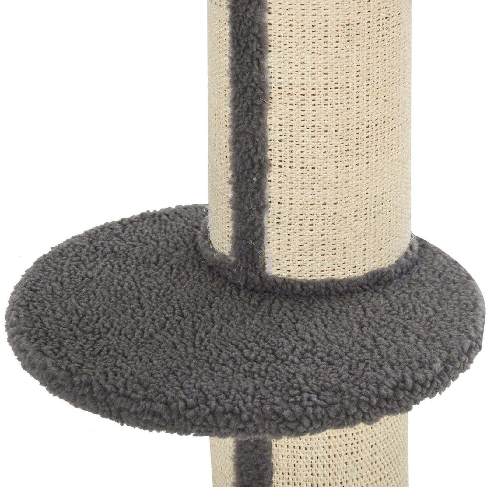 2-tier Cat Kitten Resting Tree W/ Top Basket Cushion Sisal Post | Gray
