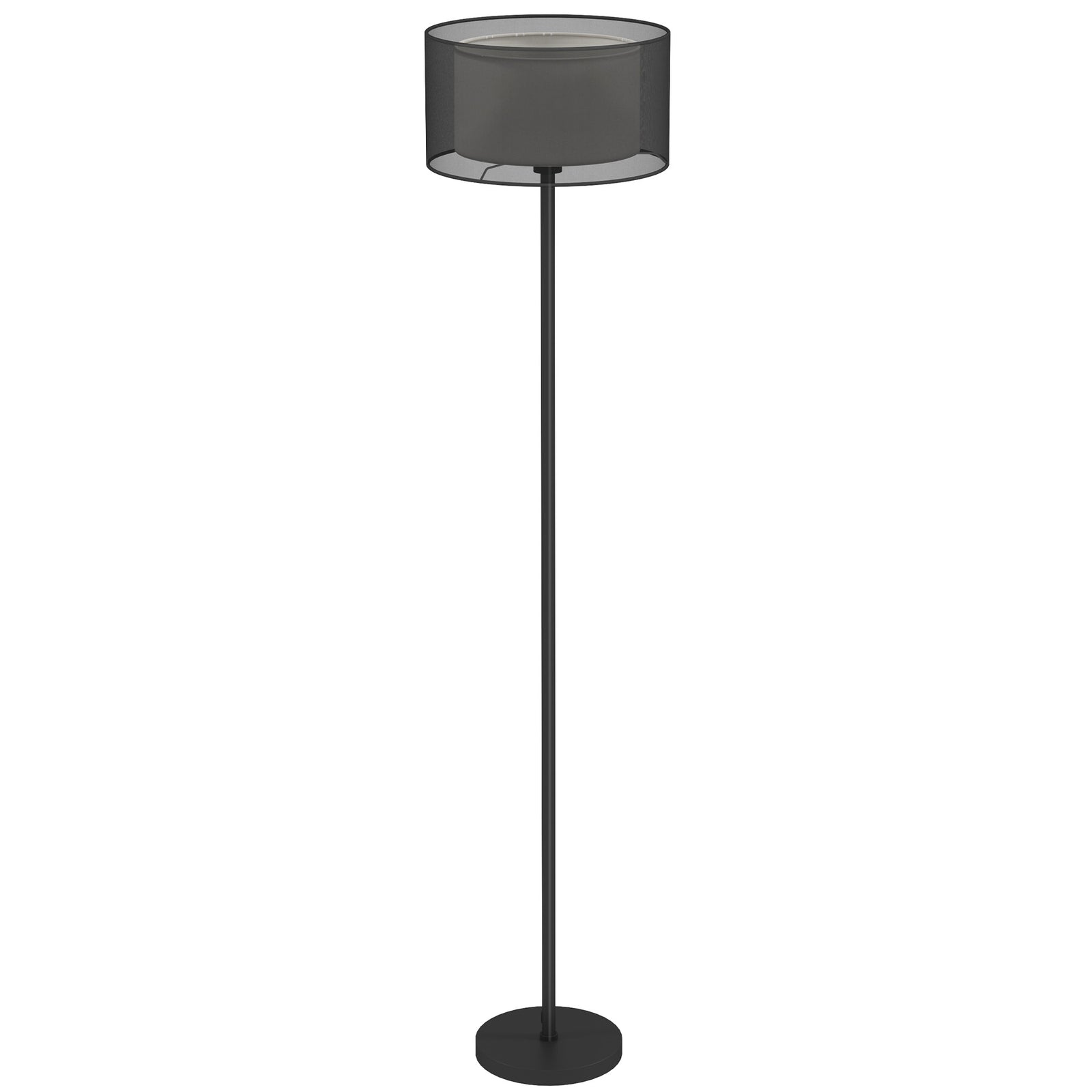 Modern Standing Lamp With Double Layer Shade Foot Switch
