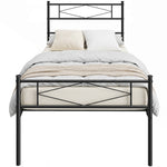 HOMCOM Bed Frame With Steel Slat Support, Noise-free