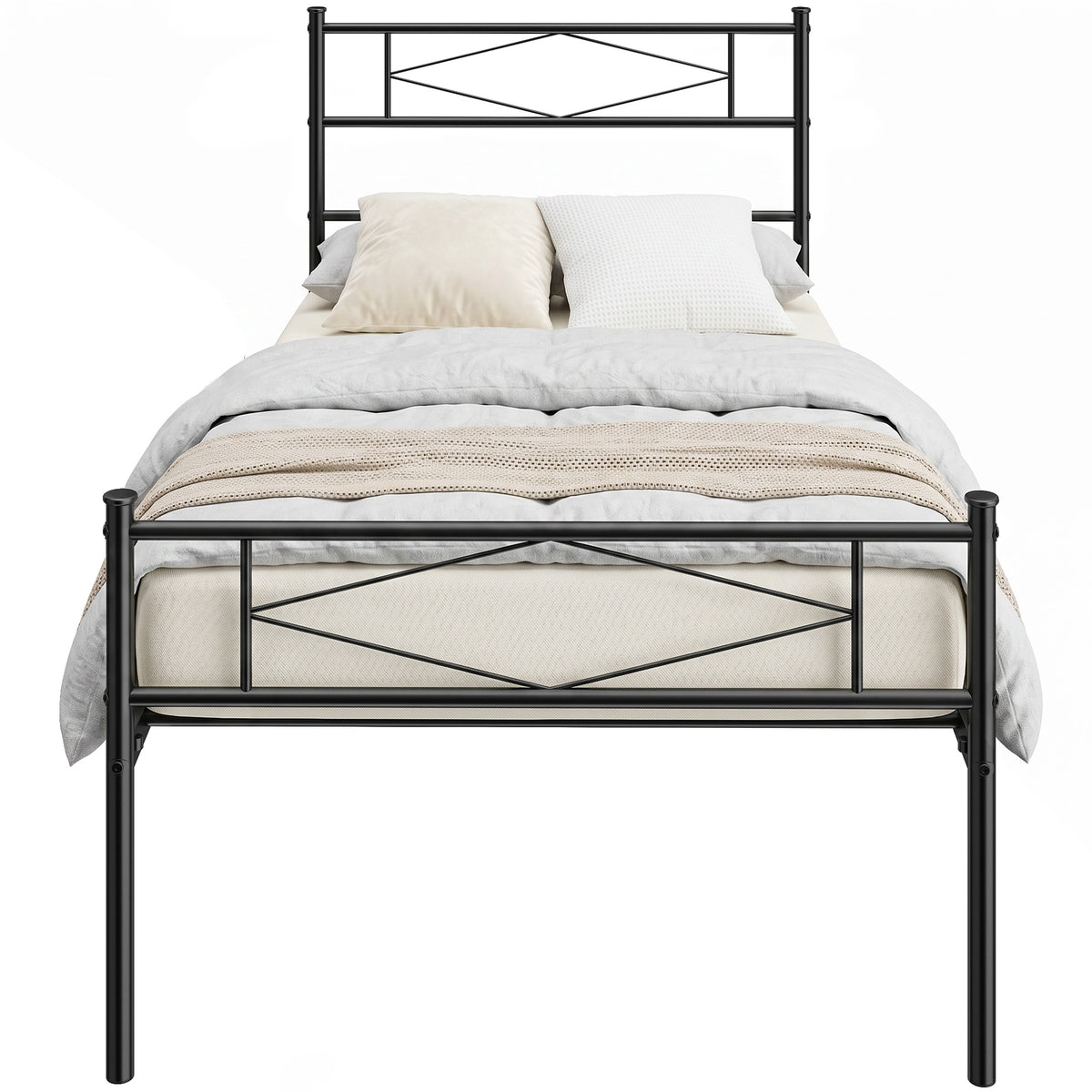 HOMCOM Bed Frame With Steel Slat Support, Noise-free