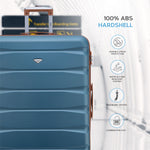 Set Of 3 Hard Shell Suitcase Cabin & Check In Cases With Tsa Lock - Overhead Cabin With Medium & Large Check-in Bag | Set of 3 | Blue