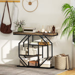 HOMCOM Industrial Console Table, Hallway Table With 4-tier Shelves