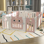 Foldable Baby Kid Playpen 14/16 Panel Safety Play Yard Home Activity Center | Large | Pink