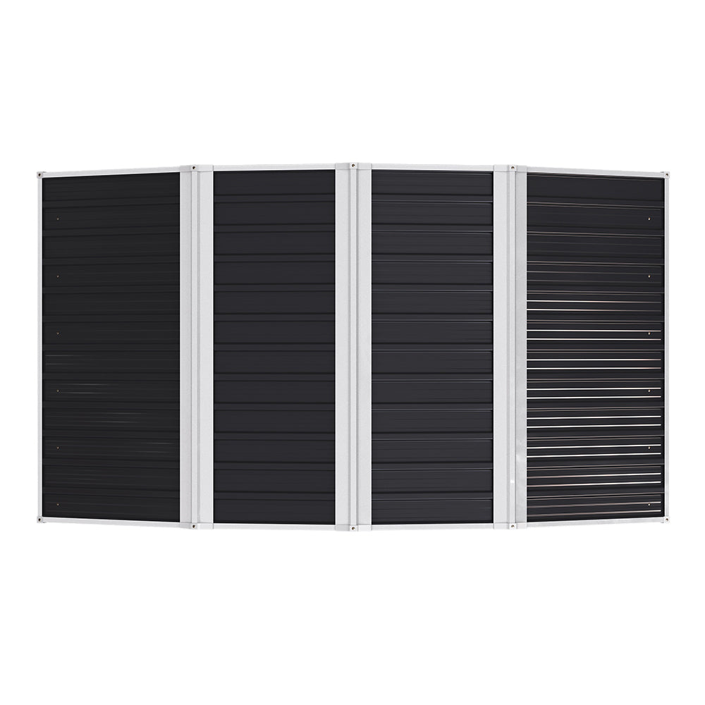 7.72 Ft X 4.3 Ft Outdoor Metal Storage Shed With Double Sliding Doors And Vents - Waterproof Garden Tool Organizer With Foundation And Shelving
