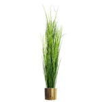 Leaf Artificial 130cm Onion Grass Plant With Gold Metal Planter