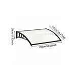 Window Door Awning Canopy With Brackets | Medium | Black