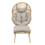 Nestara Standing Egg Chair And Stool | One Size | Light Brown