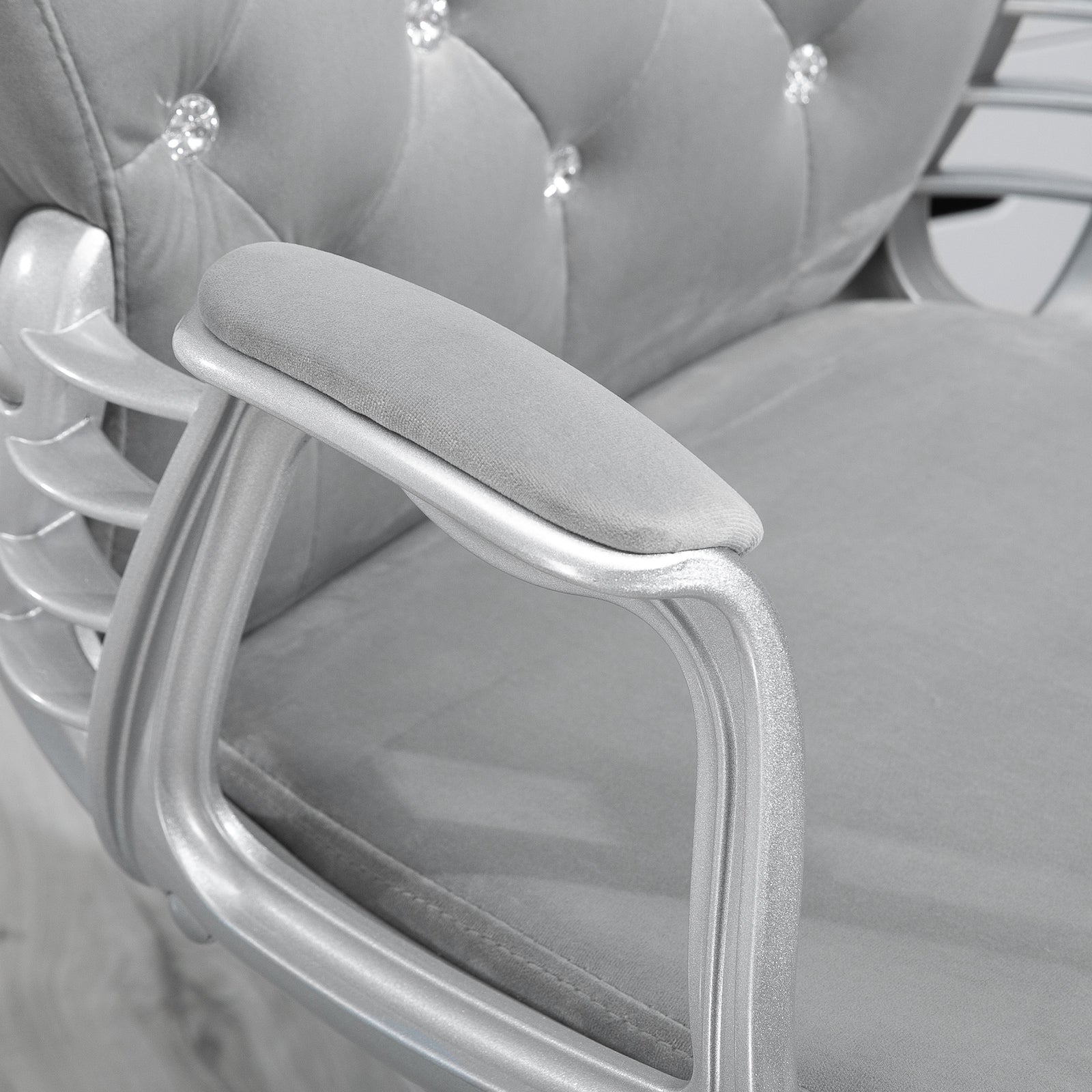 Velour Diamond Tufted Office Chair