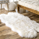 Irregular Shaped Super Soft Shaggy Area Rug | White