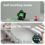 Laser Level 4d 16 Line 360° Green Self -leveling With Remote Tripod | Green