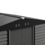 10 X 8ft Metal Storage Shed With Foundation, Double Sliding Doors & Vents, Weatherproof Outdoor Tool Shed For Garden Or Backyard