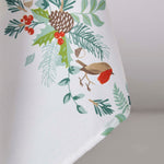 Robin Christmas Tablecloth | 132 x 229cm | White