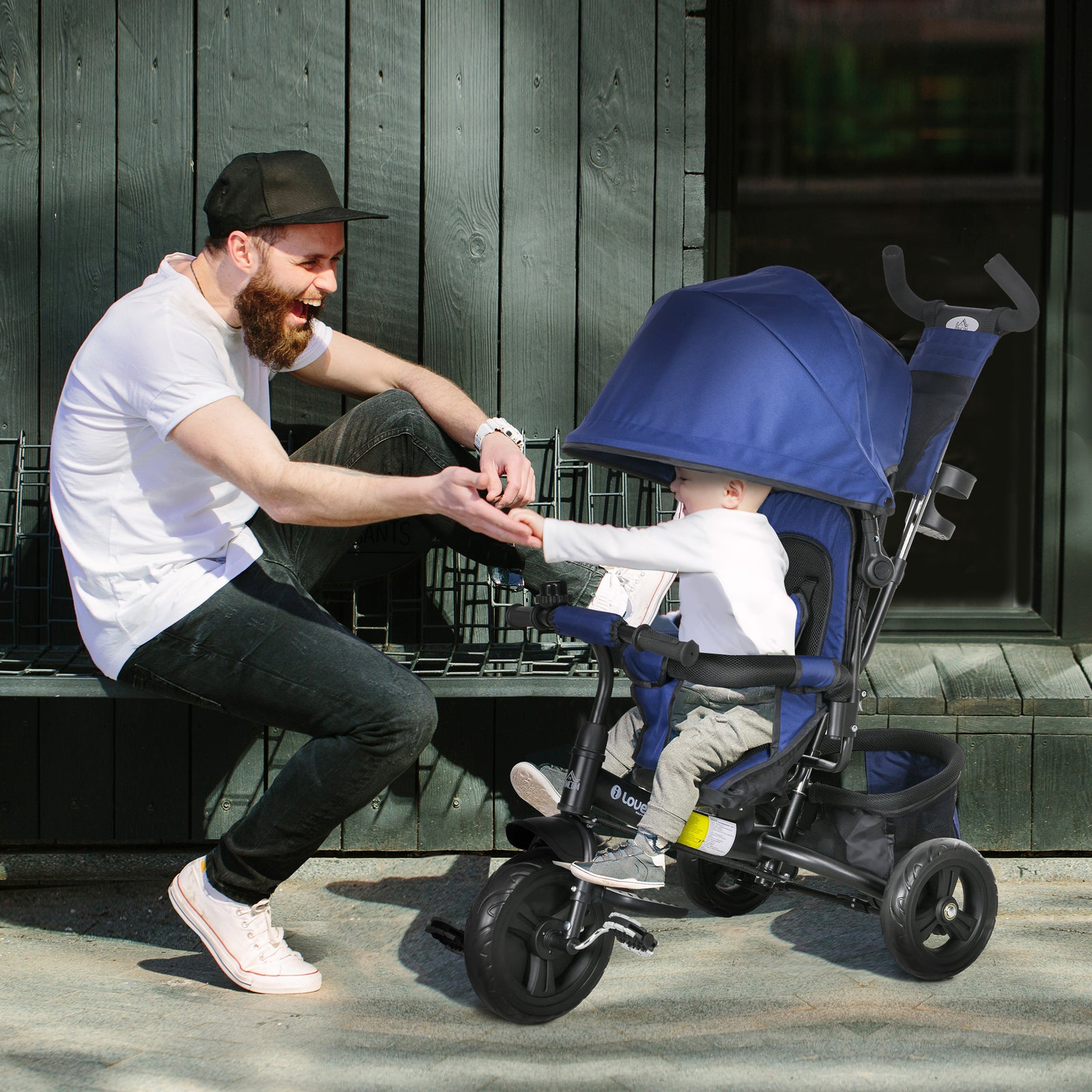 6 In 1 Kids Trike, Stroller With Parent Handle | Blue